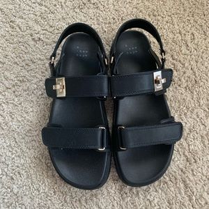 Two strap black sandals